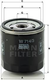 Mann-Filter W 714/3 - Oljefilter xdelar.se