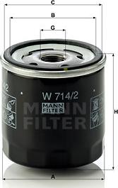 Mann-Filter W 714/2 - Oljefilter xdelar.se