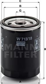 Mann-Filter W 713/18 - Oljefilter xdelar.se