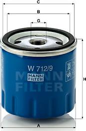 Mann-Filter W 712/9 - Oljefilter xdelar.se