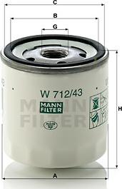 Mann-Filter W 712/43 (10) - Oljefilter xdelar.se