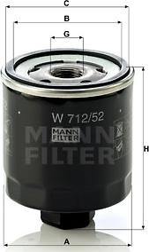 Mann-Filter W 712/52 - Oljefilter xdelar.se