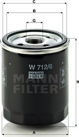 Mann-Filter W 712/6 - Oljefilter xdelar.se