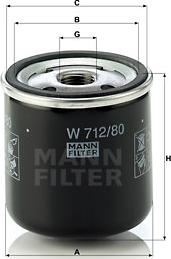 Mann-Filter W 712/80 - Oljefilter xdelar.se