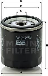 Mann-Filter W 712/83 - Oljefilter xdelar.se