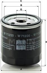 Mann-Filter W 712/20 - Oljefilter xdelar.se