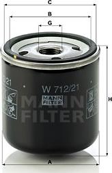 Mann-Filter W 712/21 - Oljefilter xdelar.se