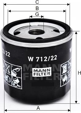 Mann-Filter W 712/22 - Oljefilter xdelar.se