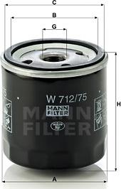 Mann-Filter W 712/75 - Oljefilter xdelar.se