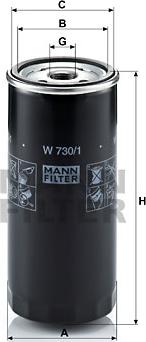 Mann-Filter W 730/1 - Oljefilter xdelar.se