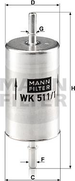 Mann-Filter WK 511/1 - Bränslefilter xdelar.se