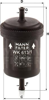 Mann-Filter WK 613/1 - Bränslefilter xdelar.se