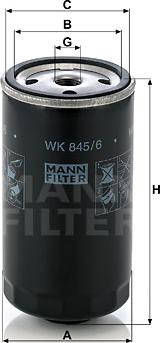 Mann-Filter WK 845/6 - Bränslefilter xdelar.se