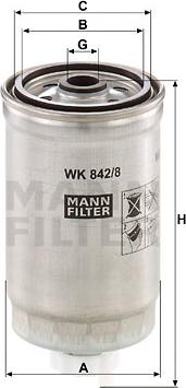 Mann-Filter WK 842/8 - Bränslefilter xdelar.se