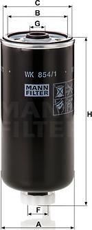 Mann-Filter WK 854/1 - Bränslefilter xdelar.se