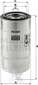 Mann-Filter WK 854/3 - Bränslefilter xdelar.se