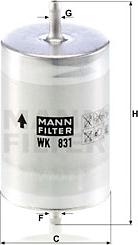 Mann-Filter WK 831 - Bränslefilter xdelar.se