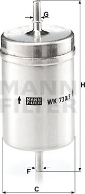 Mann-Filter WK 730/3 - Bränslefilter xdelar.se