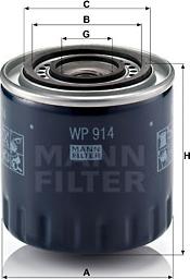 Mann-Filter WP 914 - Oljefilter xdelar.se