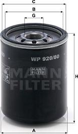 Mann-Filter WP 920/80 - Oljefilter xdelar.se