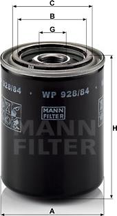 Mann-Filter WP 928/84 - Oljefilter xdelar.se