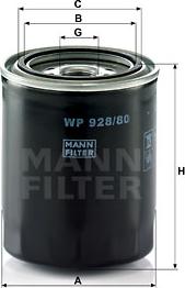 Mann-Filter WP 928/80 - Oljefilter xdelar.se