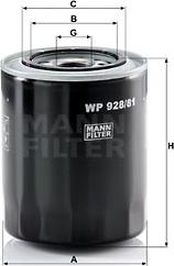 Mann-Filter WP 928/81 - Oljefilter xdelar.se