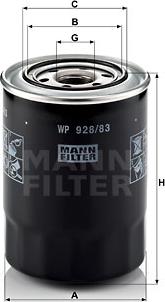 Mann-Filter WP 928/83 - Oljefilter xdelar.se