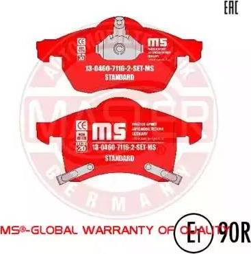 MASTER-SPORT GERMANY 13046071162-SET-MS - Bromsbeläggssats, skivbroms xdelar.se