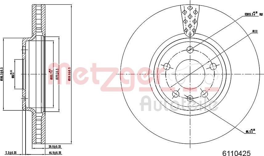 Metzger 6110425 - Bromsskiva xdelar.se