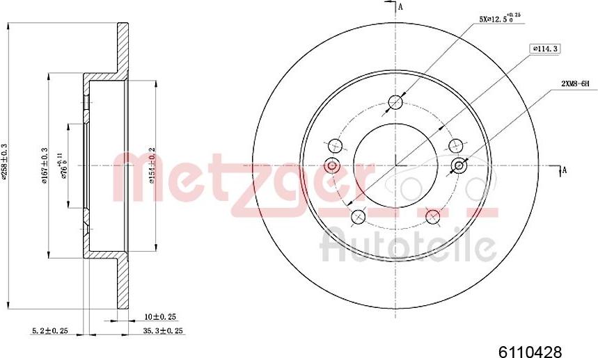 Metzger 6110428 - Bromsskiva xdelar.se