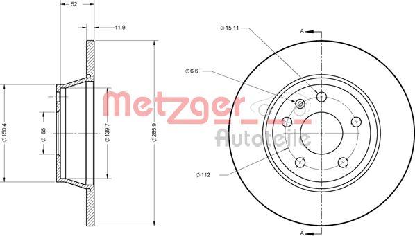 Metzger 6110574 - Bromsskiva xdelar.se