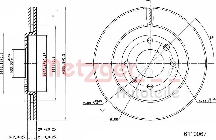 Metzger 6110067 - Bromsskiva xdelar.se