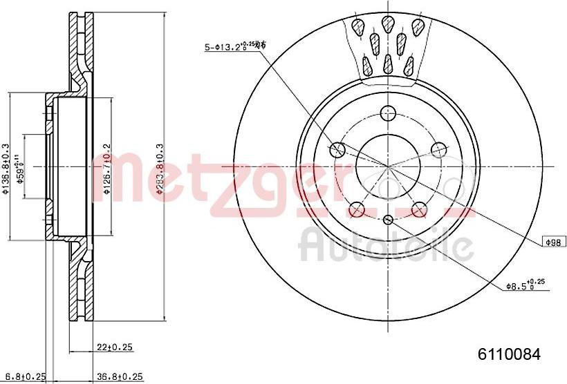 Metzger 6110084 - Bromsskiva xdelar.se