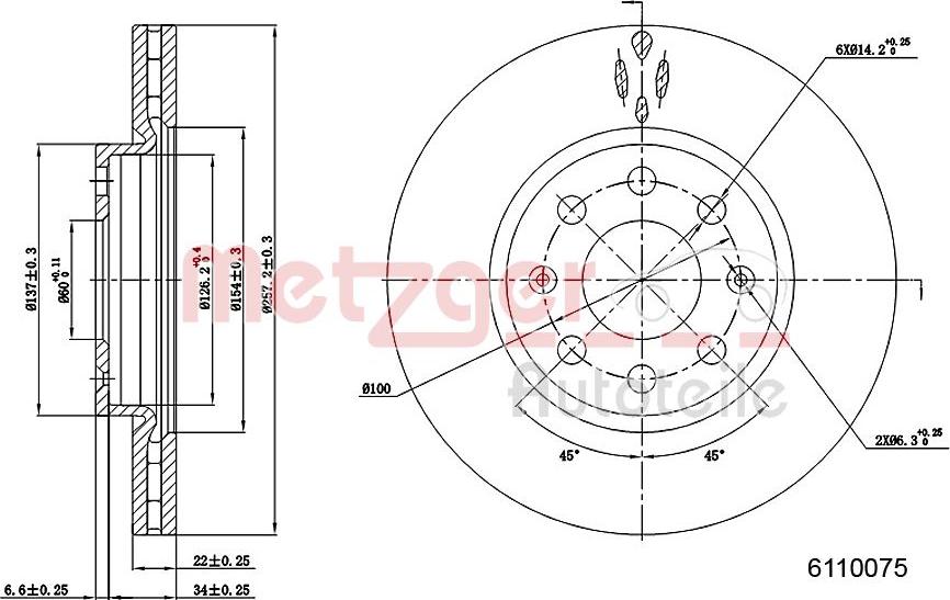 Metzger 6110075 - Bromsskiva xdelar.se