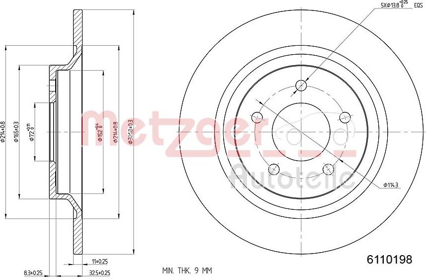 Metzger 6110198 - Bromsskiva xdelar.se