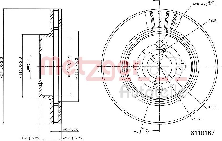 Metzger 6110167 - Bromsskiva xdelar.se