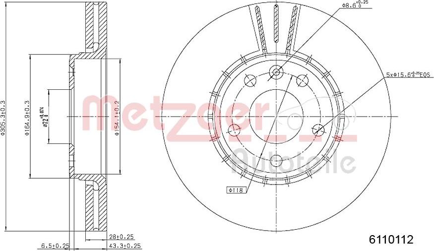 Metzger 6110112 - Bromsskiva xdelar.se