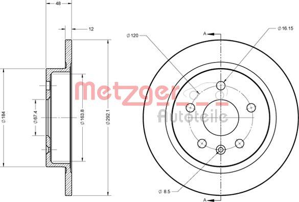 Metzger 6110188 - Bromsskiva xdelar.se