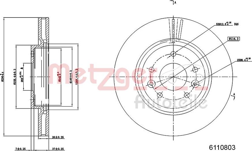 Metzger 6110803 - Bromsskiva xdelar.se