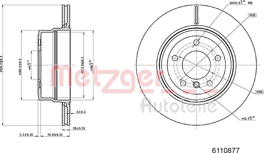 Metzger 6110877 - Bromsskiva xdelar.se