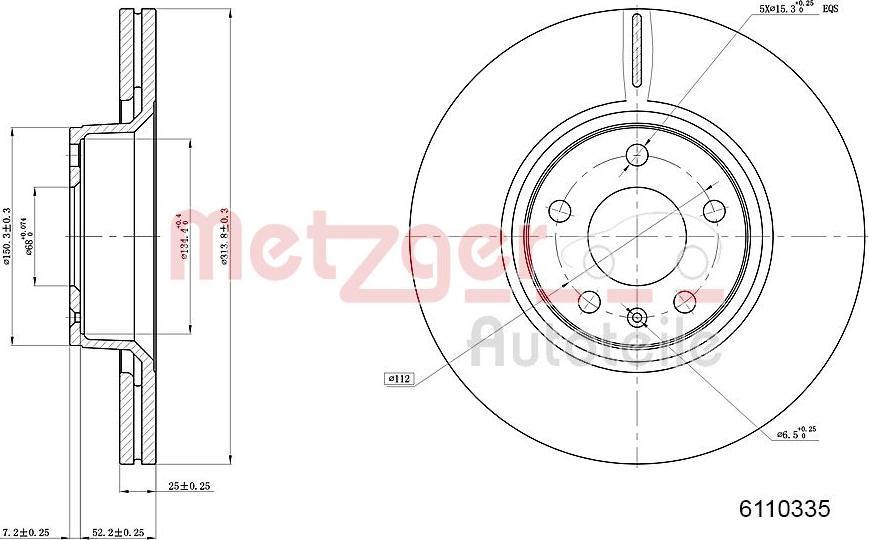 Metzger 6110335 - Bromsskiva xdelar.se