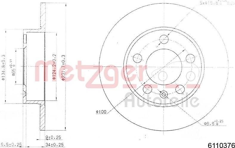 Metzger 6110376 - Bromsskiva xdelar.se