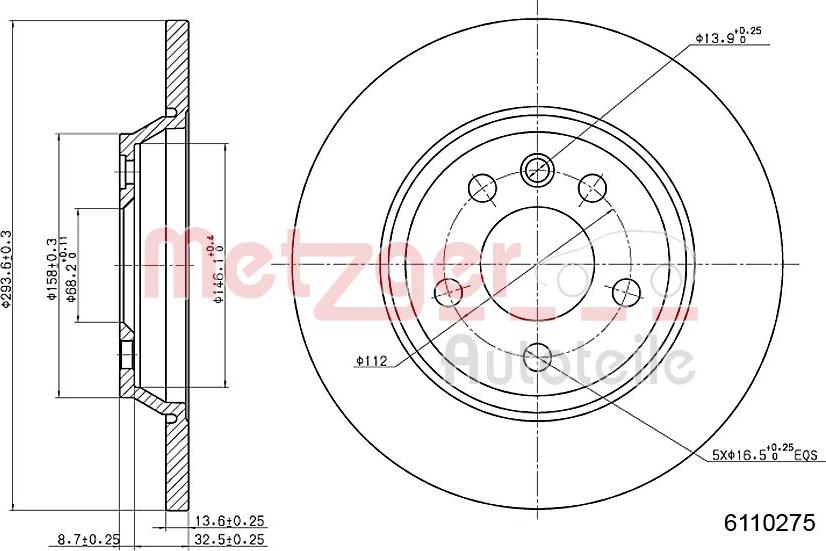 Metzger 6110275 - Bromsskiva xdelar.se