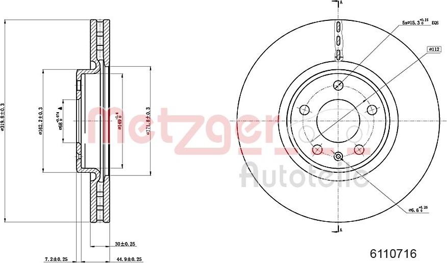 Metzger 6110716 - Bromsskiva xdelar.se