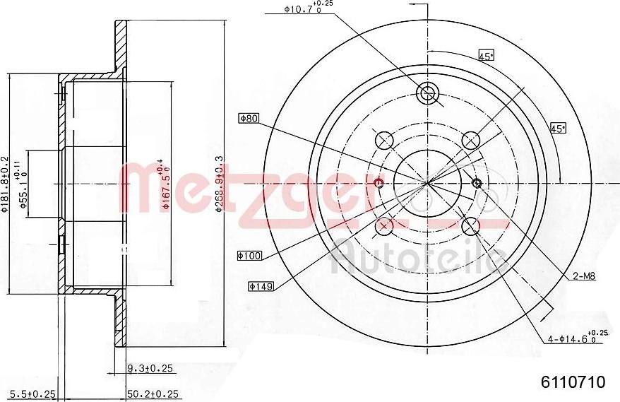 Metzger 6110710 - Bromsskiva xdelar.se