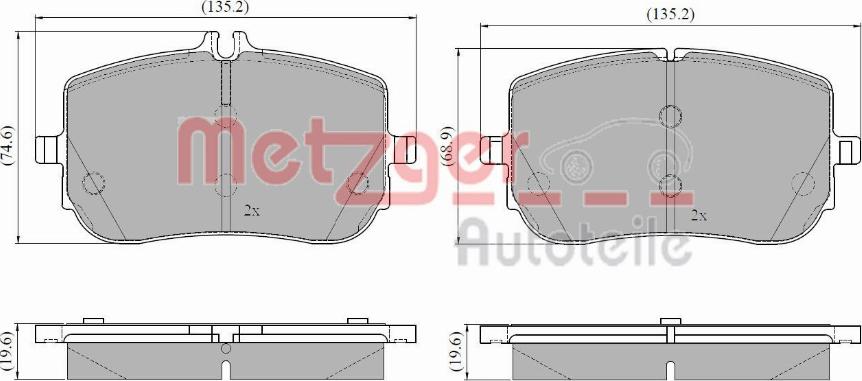 Metzger 1170962 - Bromsbeläggssats, skivbroms xdelar.se