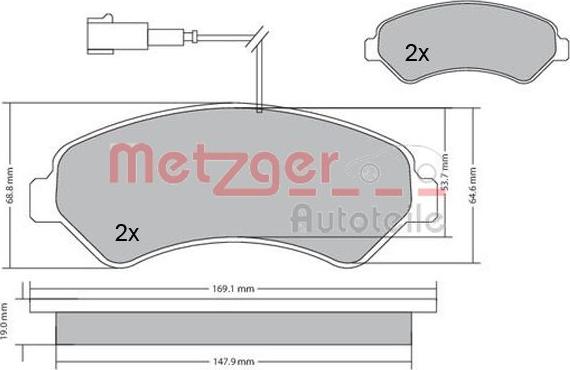 Metzger 1170591 - Bromsbeläggssats, skivbroms xdelar.se