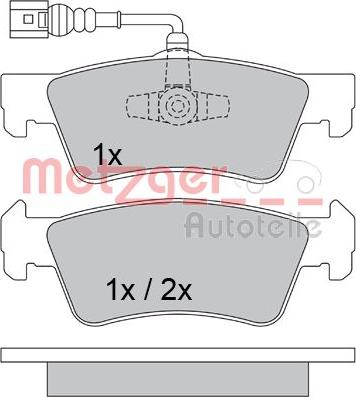 Metzger 1170560 - Bromsbeläggssats, skivbroms xdelar.se