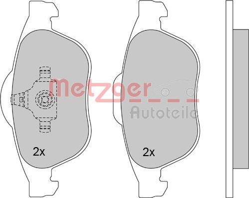 Metzger 1170161 - Bromsbeläggssats, skivbroms xdelar.se